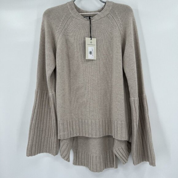 Tuckernuck Sweaters - Tuckernuck Womens Oatmeal Finnegan Sweater sz XS Crew Neck Pullover High-Low Hem